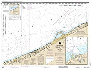 Paradise Cay Publications NOAA Chart 14824: Sixteenmile Creek to Conneaut; Conneaut Harbor 29.6 x 38.4 (TRADITIONAL PAPER)