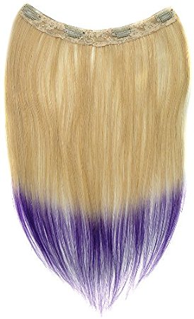 Tressecret Ombre Tail Dip-Dye Clip In Extension, 16 inches 18 inches, Blonde and Purple