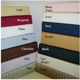 800 Thread Count 100% Egyptian Cotton 4pc Sheet Set- Luxury Sateen Stripes (Black, California King) (Blue, King)