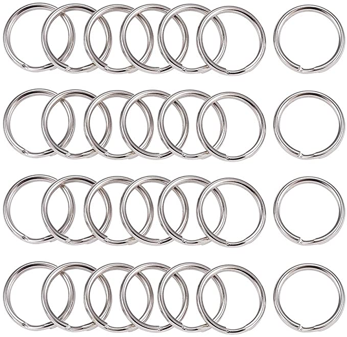 Airssory 100 Pieces 0.59 Inch (15 mm) Round Key Chain Jump Rings Metal Split Ring for Home Car Keys Organization