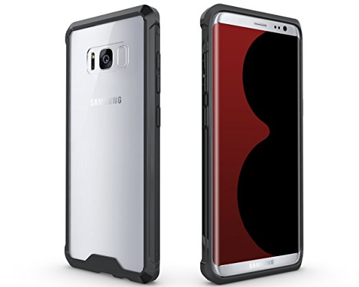 Galaxy S8 Case,Baesan Air Cushion Shockproof TPU Bumper Clear PC Hard Back Protective Case for Samsung Galaxy S8 Case (2016) -- Black