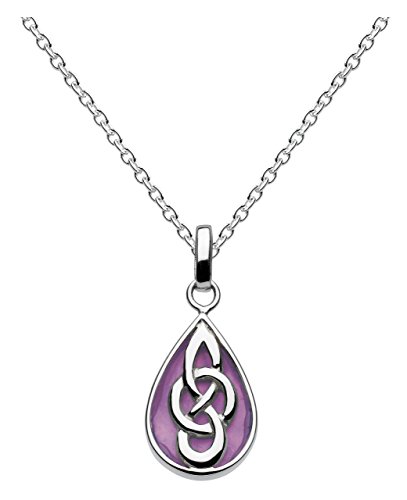 Heritage Sterling Silver and Shell Celtic Teardrop Necklace of Length 45.7 cm