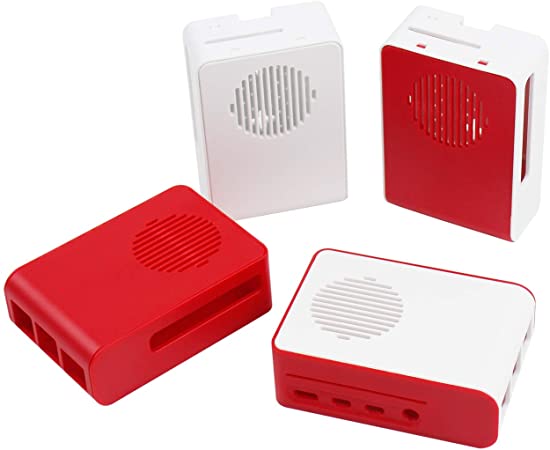 Yahboom Raspberry Pi 4B Color Mixing Custom Case with Large LED Cooling Fan (2 PCS Red & White) (3 Colors Optional)
