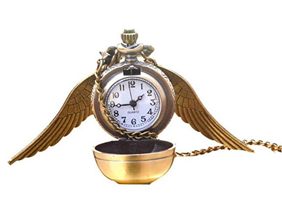 Flying ball necklace Vintage Retro Angel Wing Necklace Steampunk Pocket Watch (with Gift Box)