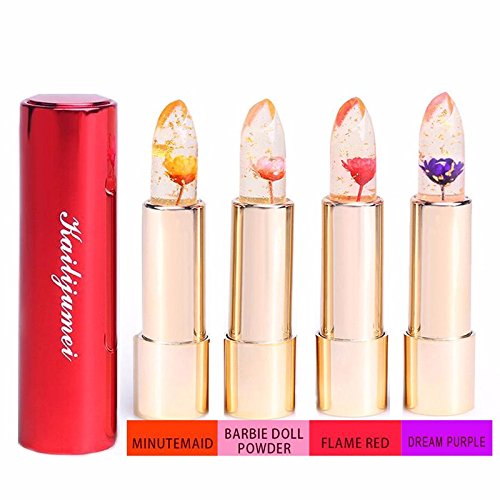 Pro Kailijumei Flower Jelly Lipstick Moisturizer Long Lasting Nutritious Lip Balm Lips Magic Color Temperature Change with Mirror (Minutemain)