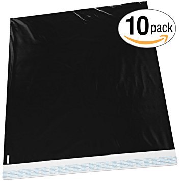 22x28 Jumbo Self-Seal Poly Mailer Bags 2.5 Mil (10 Pack Black)