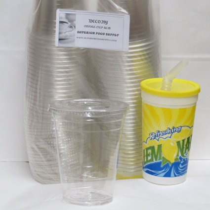50 sets 16 Oz. Plastic Clear Cups with Flat Lids for Iced Coffee Bubble Boba Tea Smoothie G- plus 1 reusable plastic cup set