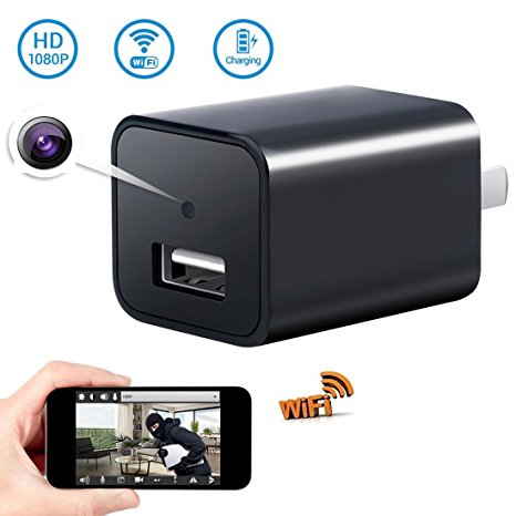 1080P WiFi Hidden Spy Camera USB Wall Charger,Jansin Wireless AC Adapter Security Camera Video Recorder with Motion Detection,App Control for Android and IOS