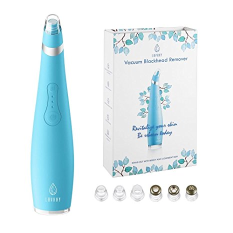 Lavany Blackhead Suction Remover, Vacuum Pore Cleanser, 6 Microdermabrasion Diamond Heads, Electric Skin Cleaner, Vacuum Extraction Tool, 3 Suction Speeds and 1 Massage Mode