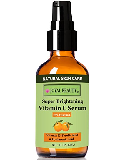 Joyal Beauty Organic Vitamin C Serum for Face Skin Acne. 20% Vitamin C E Ferulic Acid with Hyaluronic Acid Witch Hazel Antioxidants. Best Facial Natural Daily Care for Your Timeless Beauty. 1 oz.