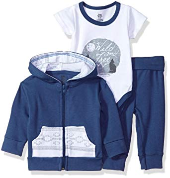Yoga Sprout Baby Girls' Infant 3 Piece Jacket, Top and Pant Set,