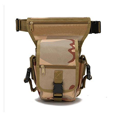 Tactical Leg Bag Pack,YUMQUA Multi-purpose Military Canvas Drop Leg Bag Motorcycle Thigh Bag with Belt for Ride Back Cycling Outdoor