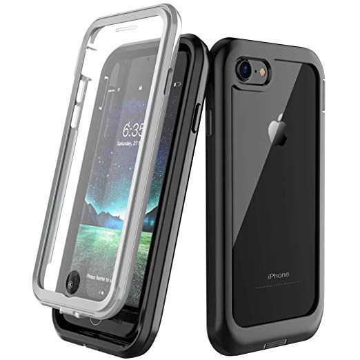 iPhone 7 Case, iPhone 8 Case, Singdo Built-in Screen Protector Cover 360 Degree Protection Rugged Clear Bumper Case for iPhone 7/8 (4.7 inch)