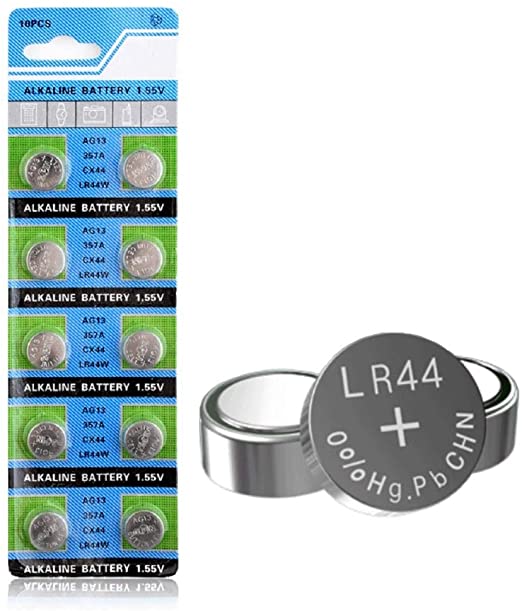 Cotchear 10 Pcs AG13 LR44 357A S76E G13 Alkailine Button Cell Battery Coin Batteries