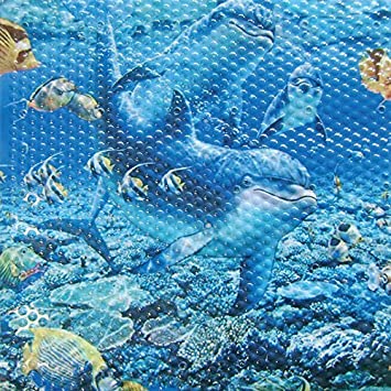 Papillon 52 x 52 cm Safety Shower Dolphins Mat, Blue