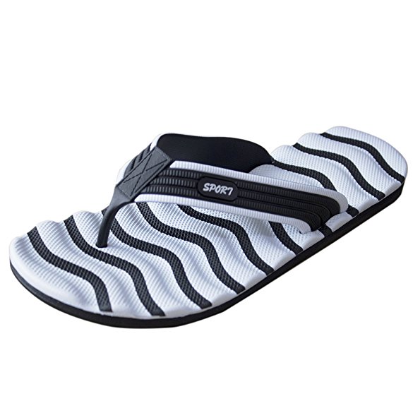 Muryobaoo Men's Summer Light Weight Flip Flops House Sandals Bath Slipper Anti-Slip