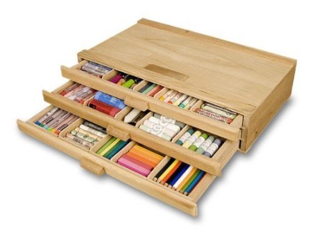 3 Drawer Wood Pastel Box