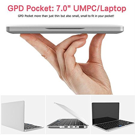 GPD Pocket Aluminum Shell 7 Inch Mini Laptop UMPC Windows 10 System Tablet Computer CPU X7-Z8750 8GB/128GB (Silver)