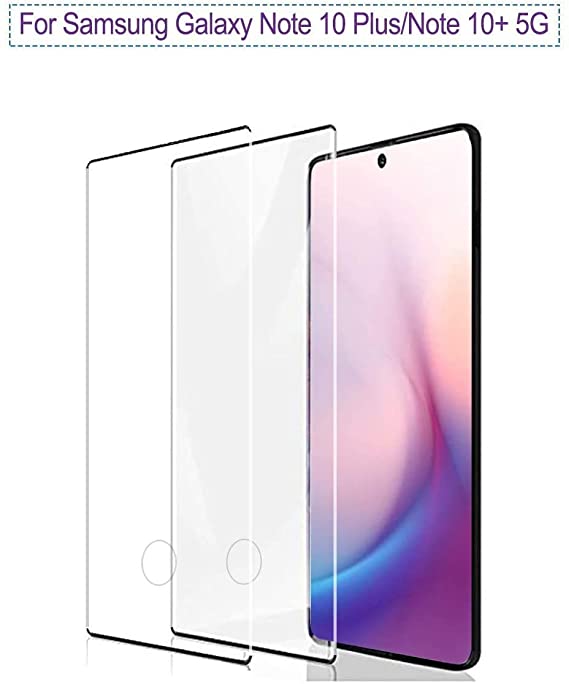 HD Galaxy Note 10 Plus Screen Protector [Fingerprint ID Enabled] Tempered Glass for Samsung Galaxy Note 10 Plus [3D Full Edge Covered] [9H Hardness]