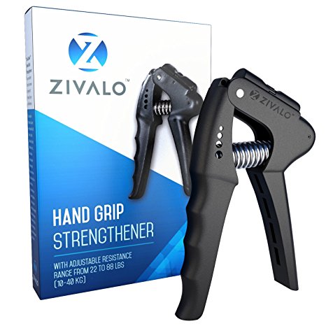 Hand Grip Strengthener with Adjustable Resistance Range from 22 to 88 Lbs (10-40 Kg) - Excellent tool to increase strength of hands, fingers and forearms - Ideal for Athletes, Sports enthusiasts (Golf, Tennis, Rock Climbers, Body Builders, etc.), Musicians (Drummers, Guitar, Violin and Piano players, etc.) and people looking to recover from injuries such as Arthritis, Tendonitis or Tennis Elbow - Small size and light weight allow for easy traveling - Exercise anywhere and anytime!