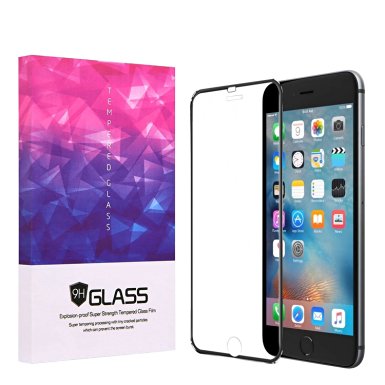 iPhone 6S Plus Tempered Glass Screen Protector, SeeTech 3D Touch Compatible-Full Coverage Metal Edge Tempered Glass Premium Oil Resistant Coated Glass for iPhone 6 Plus & 6s Plus-Black (Black)