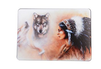 HYAIT Abstract Colorful Indian Gir &Wolf Pattern Polycarbonate (PC) Ultra Slim Hard Case For 13-inch Model A1425 / A1502 MacBook Pro (with 13.3-inch Retina Display)