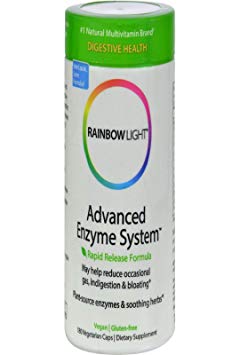 Rainbow Light Advanced Enzyme System  Plant-Source  Vcaps  180 vcaps