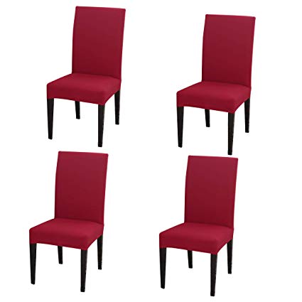 FORCHEER Dining Chair Cover for Dining Room Set 4 Pack Printed Seat Slipcovers for Office Computer Chairs Protector Wedding Banquets Party