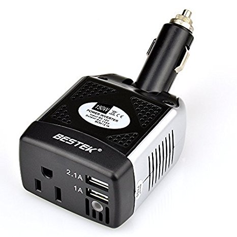 BESTEK 150W Power Inverter Car Charger with 2 USB Charging Ports(3.1A Shared)