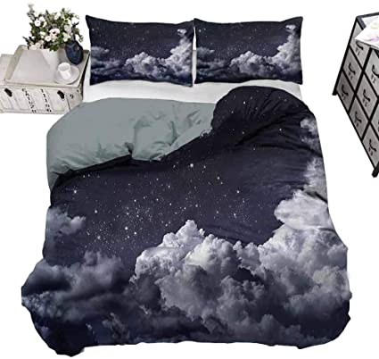 painting-home Bedding Set Night Sky, Astronomical Space Design Comforter Cover Easy to Clean Queen - 90 x 90 Inch