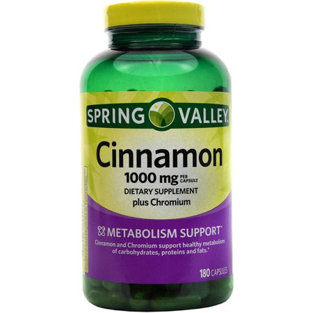 Spring Valley Cinnamon 1000 mg Plus Chromium 200 mg Capsules, 180 Ct
