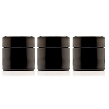 Infinity Jars 100 ml (3.3 fl oz) 3-Pack Black Ultraviolet Refillable Empty Glass Screw Top Jar