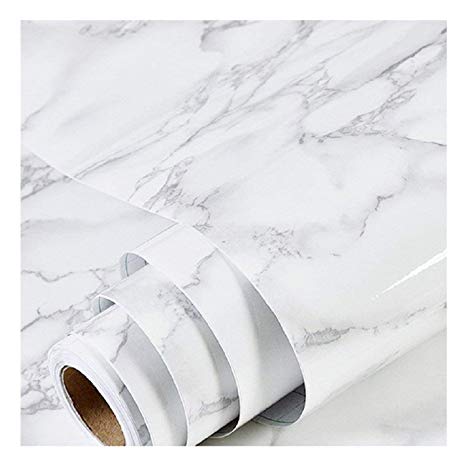 practicalWs Marble Contact Paper 17.17" x 78.7"- Granite Gray/White Roll Kitchen countertop Cabinet Furniture is renovated Thick Waterproof PVC Removable Waterproof Stain-Resistant