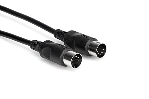 Hosa MID-301BK 5-Pin DIN to 5-Pin DIN MIDI Cable, 1 foot