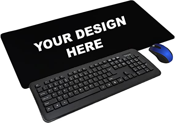 Custom Mouse Pad Make Your Own Customized Large Gaming Mousepad for Office Dorm Personalized Gifts 31.5x11.8 in (Black)