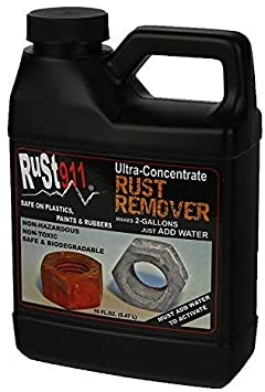 Rust911: Makes 2-gallons of Rust Remover Concentrated Dissolver | Economical, Safe-to-Use and Powerful Oxidation Treatment Soak Rescue Cleaner for Cast Iron, Steel, Copper -16 oz Ultra Concentrate