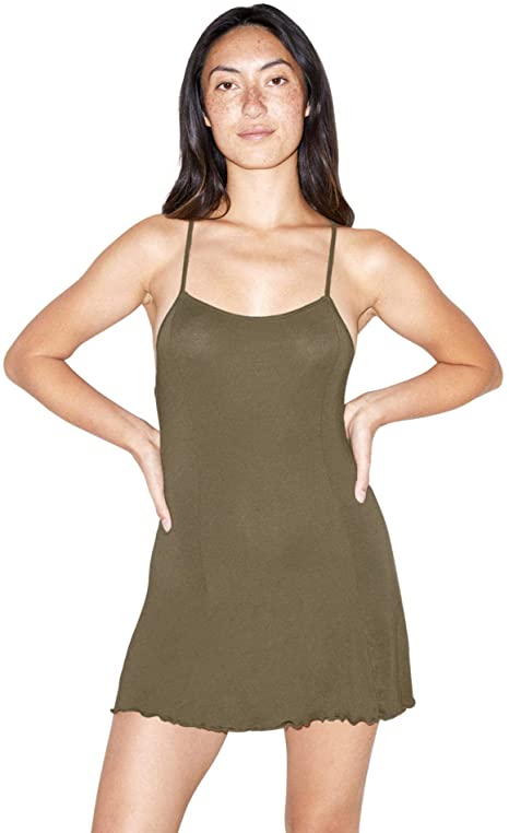 American Apparel Womens Mix Modal Sleeveless Crossback Slip Dress Chemise