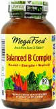 MegaFood - Balanced B Complex Promotes Energy and Health of the Nervous System 90 Tablets Premium Packaging