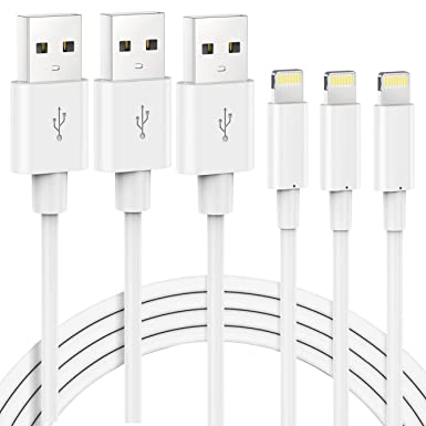 Lightning Cable MFi Certified iPhone Charger Cable, MarchPower 3Pack 2M Extra Long Lightning to USB Cable Fast Charging & Syncing iPhone Cord for iPhone 11 Pro Xs Max X 8Plus 7Plus 6SPlus iPad - White