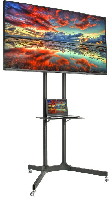 VIVO TV Cart for LCD LED Plasma Flat Panel Stand w/Wheels Mobile fits 32'' to 65'' (STAND-TV03E)