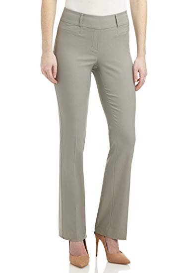 Rekucci Women's Ease In To Comfort Fit Barely Bootcut Stretch Pants
