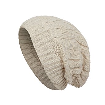 Surblue Unisex Trendy Warm Oversized Chunky Cable Knit Slouchy Beanie