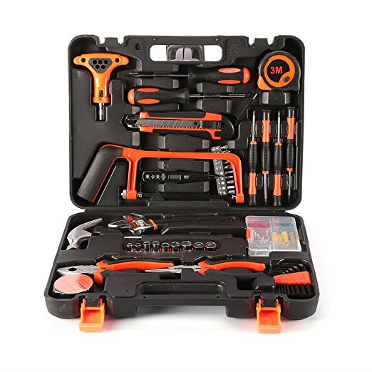 ICOCO Home Tool Kit,82 Pieces General Household Tool Kit for Home Maintenance with Plastic Toolbox Storage Case.
