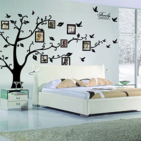 Black 3D DIY Photo Tree PVC Wall Decals Adhesive Family Wall Stickers Mural Art Home Decor