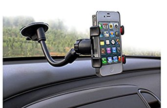 Ipow Long Arm Universal Windshield Dashboard Cell Phone Holder with Strong Suction Cup and X Clamp for iPhone 6 Plus/6 5 4 Samsung Galaxy S6 Edge/s6 S5 S4 S3 Note Nexus Etc