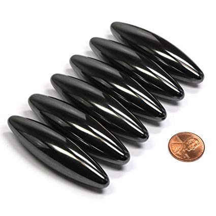 6 Pieces of CMS Magnetics Dia 5/8x 2.5" Long Oval Magnets for Science and Fun. Magnetic Rattlesnake Eggs and Magnetic Hematite Zingers