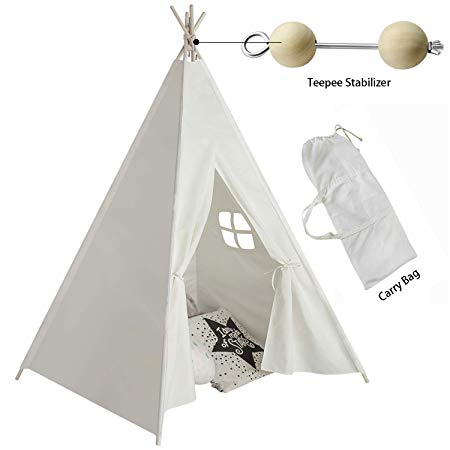 UKadou Kids Teepee Tent for Boys Teepee Play Tents for Baby Toddlers Play House for Indoor Outdoor Teepee Tent White