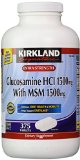 Kirkland Signature Extra Strength Glucosamine HCI 1500mg With MSM 1500 mg  375-Count  Tablets