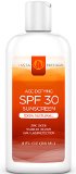 SPF 30 Sunscreen Lotion - With 6 Zinc Oxide 6 Titanium Dioxide Vitamin E and Cocoa Butter - Anti Aging UVA  UVB Support for Face and Body - 100 Natural Moisturizer Skin Cream - InstaNatural - 4 OZ