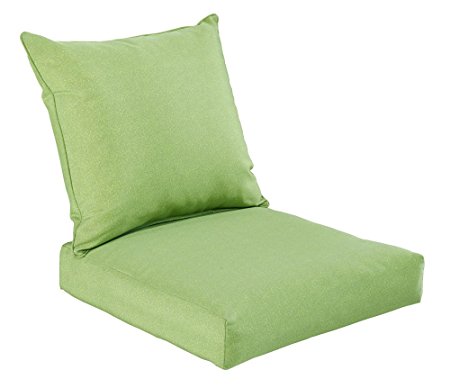 Bossima Indoor/Outdoor Green/Grey Piebald Deep Seat Chair Cushion Set.Spring/Summer Seasonal Replacement Cushions.